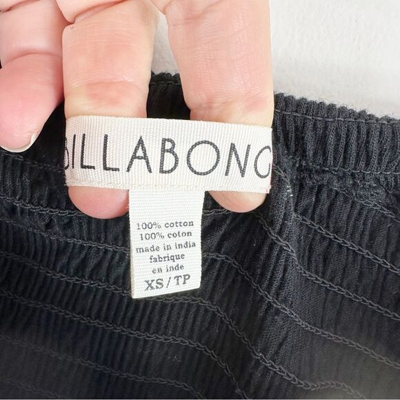 Billabong Enchanted Dayz Black/White Strapless Dress w/Handkerchief Hem Tassels - Picture 6 of 12